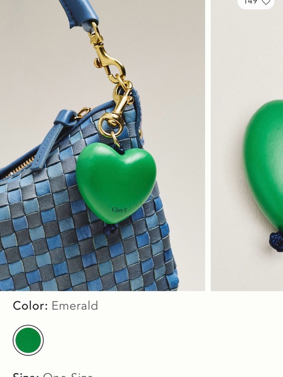 Clare V Accessories - Clare V Emerald Heart Bag Charm - Green Heart Accessory